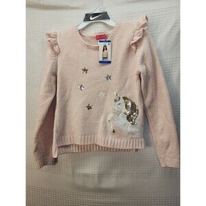 Zunie Girl Girl's Long Sleeve Pullover Sweater Pink/Blush Size Large 10/12